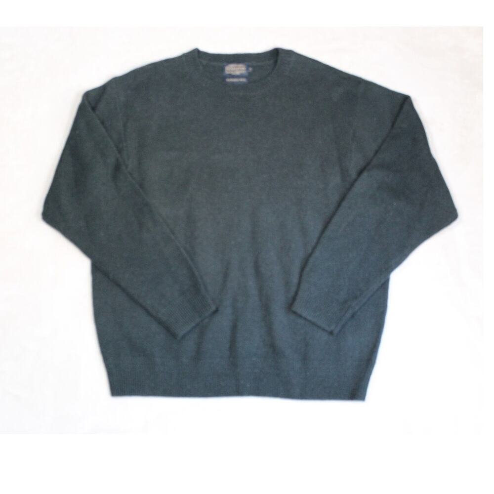 Pendleton Wool Sweater Mens Size XL Green Minimalist Shetland Heritage Casual